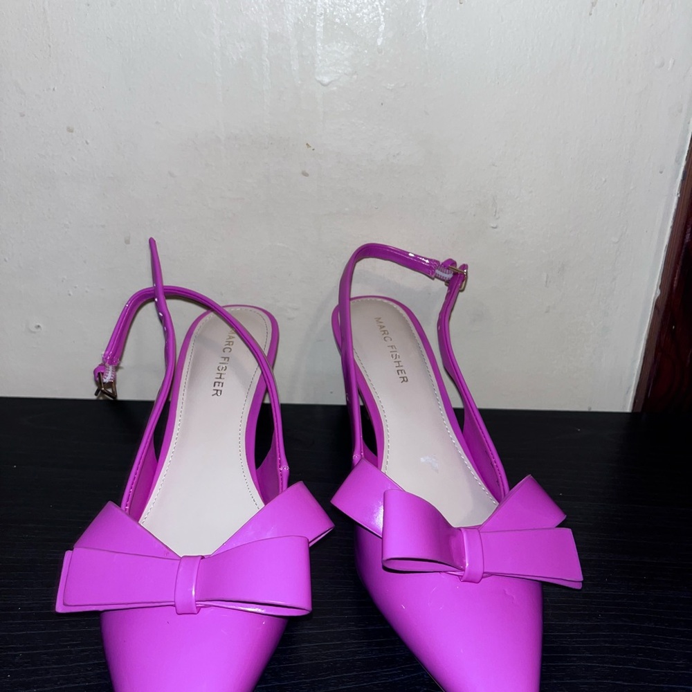 Marc Fisher Fuchsia Bow Slingback Heels